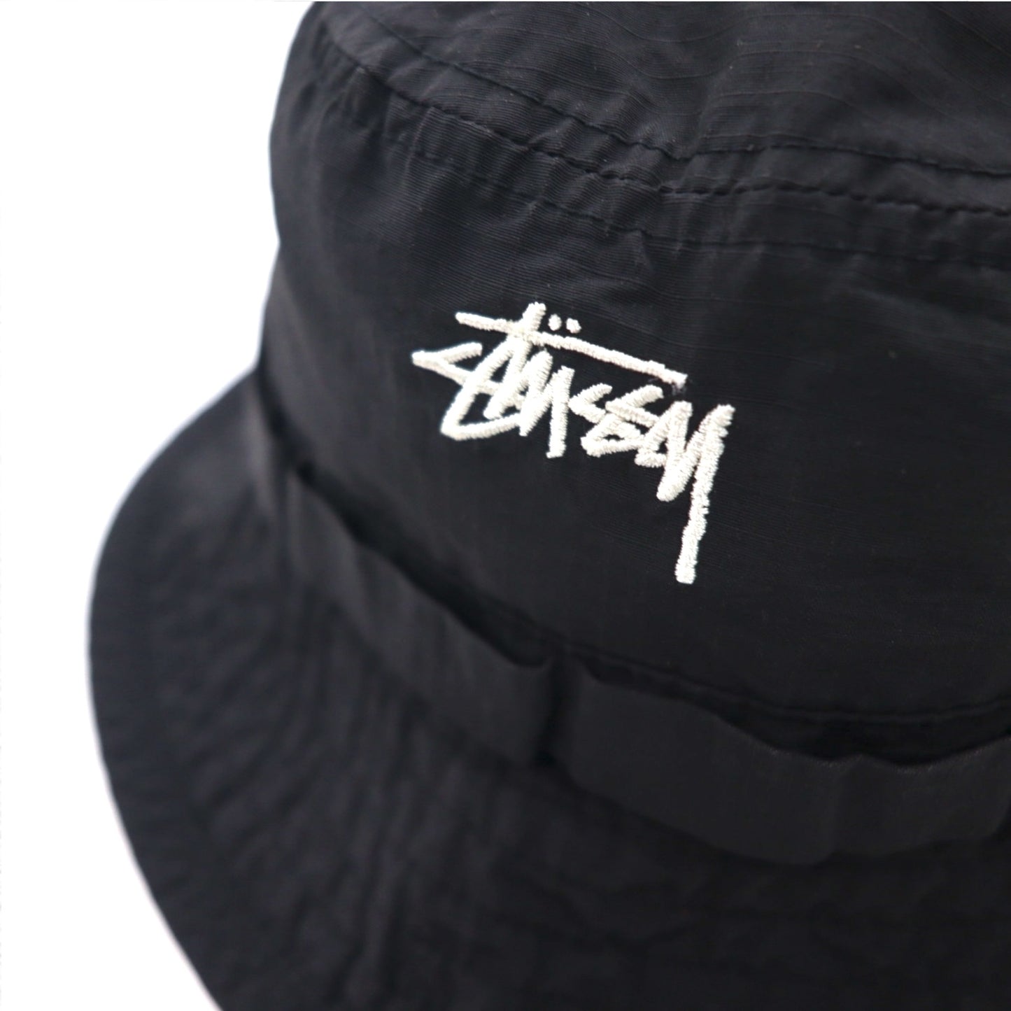 Stussy Ripstop Boonie Hat Nyco Ripstop Boonie Hat Bucket Hat S/M Black Nylon Stock Logo Embroidered
