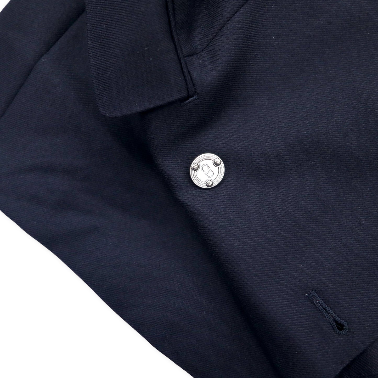 Christian Dior MONSIEUR ダブル テーラードジャケット 紺ブレ 170 ネイビー ウール ギャバジン 飾りボタン オールド 日本製