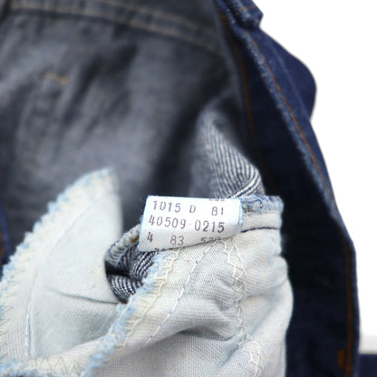 Levi's 80s USA Made 509 Denim Jeans, Size L, Indigo, 40509-0215, Orange Tab, Dark Navy, Zipper Fly, Leather Patch