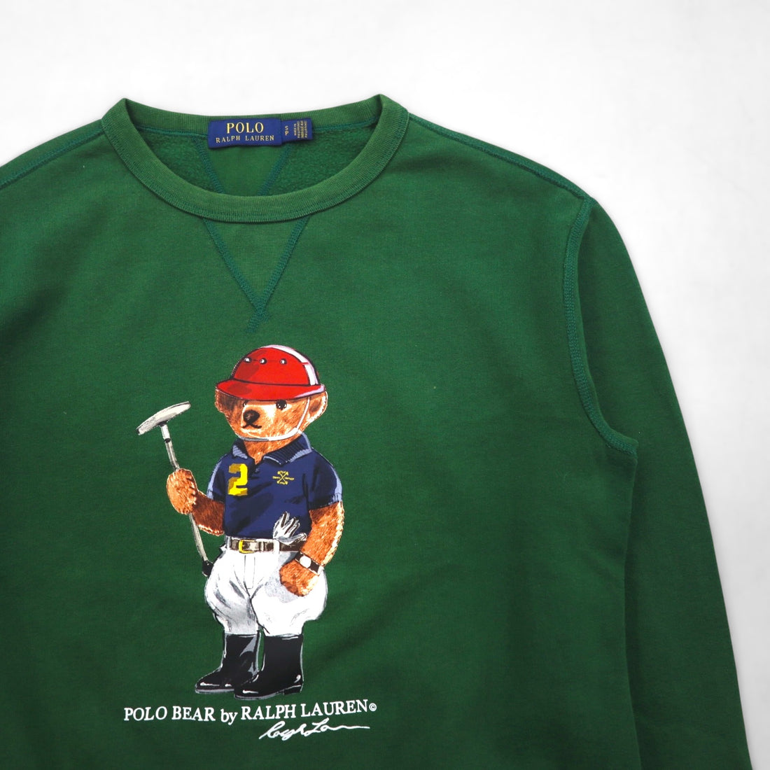 Polo Ralph Lauren Polo Bear V-neck sweatshirt, size S, green.