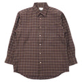 日本然リトテ-古着オンライン-Burberrys オールド フランネルシャツ LY ブラウン チェック ウール ワンポイントロゴ刺繍 日本製-Burberrys Vintage Flannel Shirt LY Brown Checked Wool One Point Logo Embroidery Japan Made