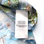 RALPH LAUREN Japanese pattern big size button down aloha shirt 3XL blue rayon viscose all over pattern