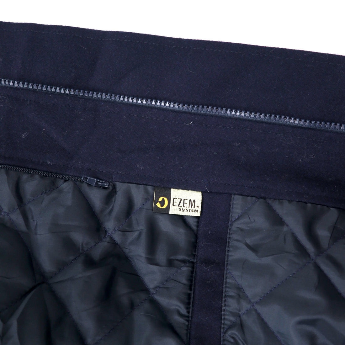 90s NORTH END Leather Sleeve Stadium Jacket L Navy Wool Removable Quilted Liner EZEM SYSTEM Padding