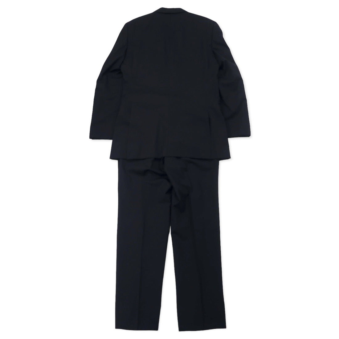 BURBERRY BLACK LABEL 3B Suit Set Up 42R Black Stripe Wool SUPER 100's Sheepskin Made in Japan
