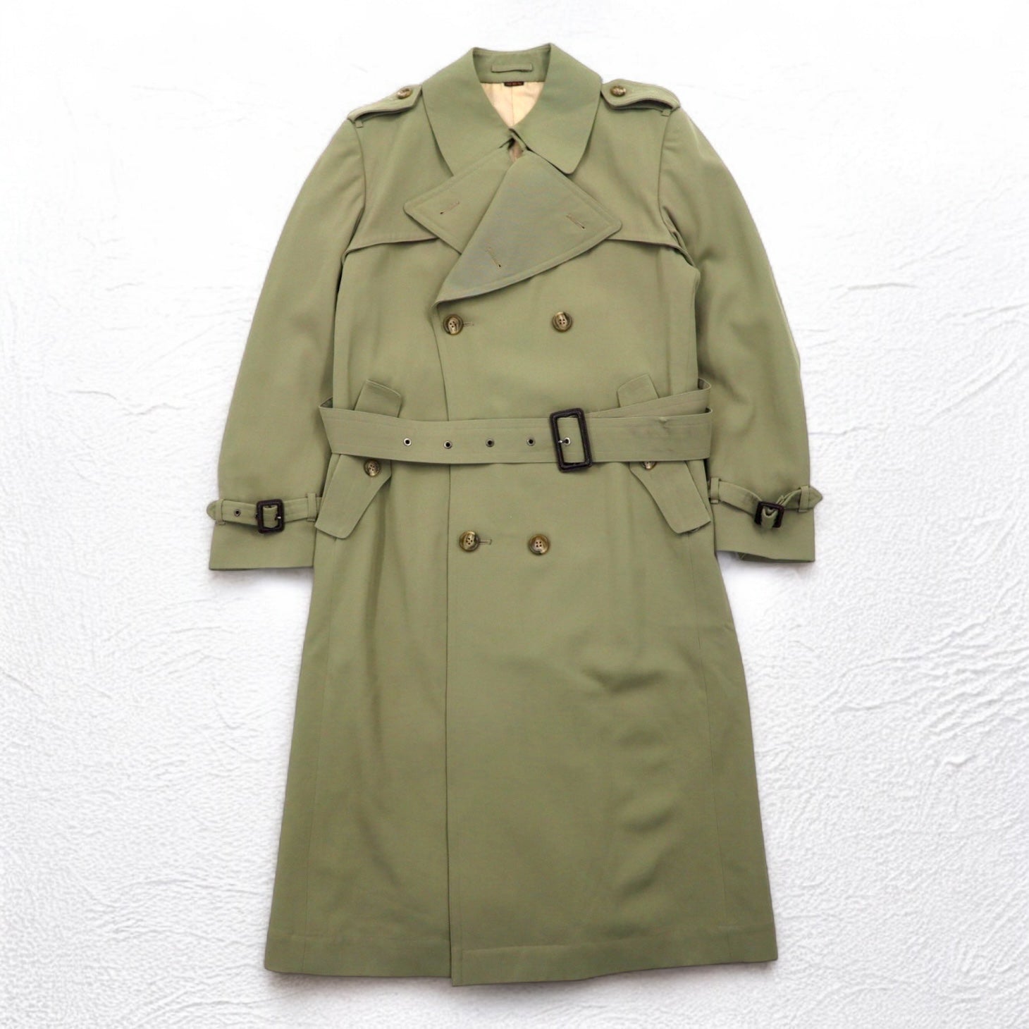 Vintage 80s Japan Made Trench Coat SANYO (BLUE FLAG) 80s Double Breasted Trench Coat M Belted Made in Japan