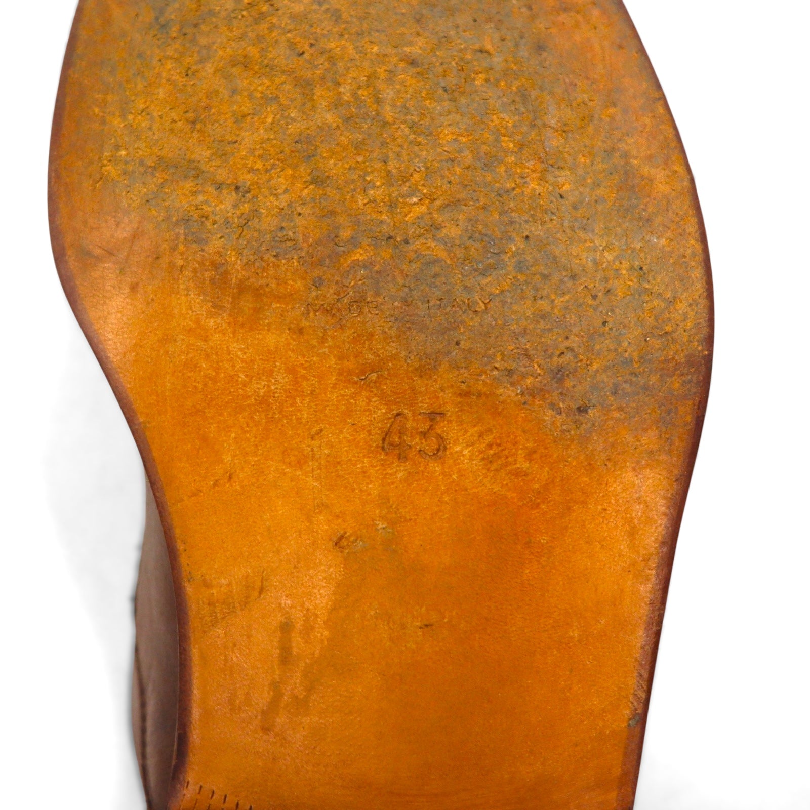 MANAGER Italian-made full brogue dress shoes, size 28cm, brown leather with medallion detail