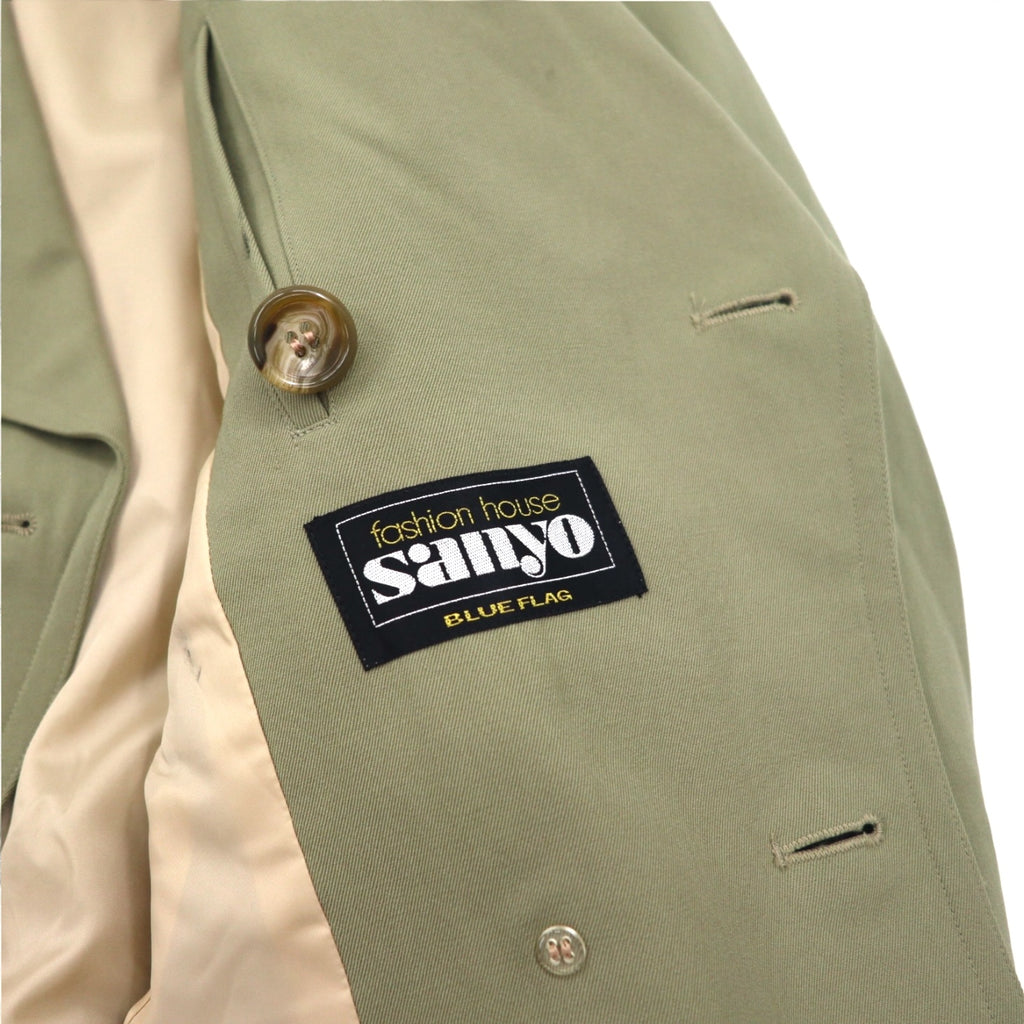 Vintage 80s Japan Made Trench Coat SANYO (BLUE FLAG) 80s Double Breasted Trench Coat M Belted Made in Japan
