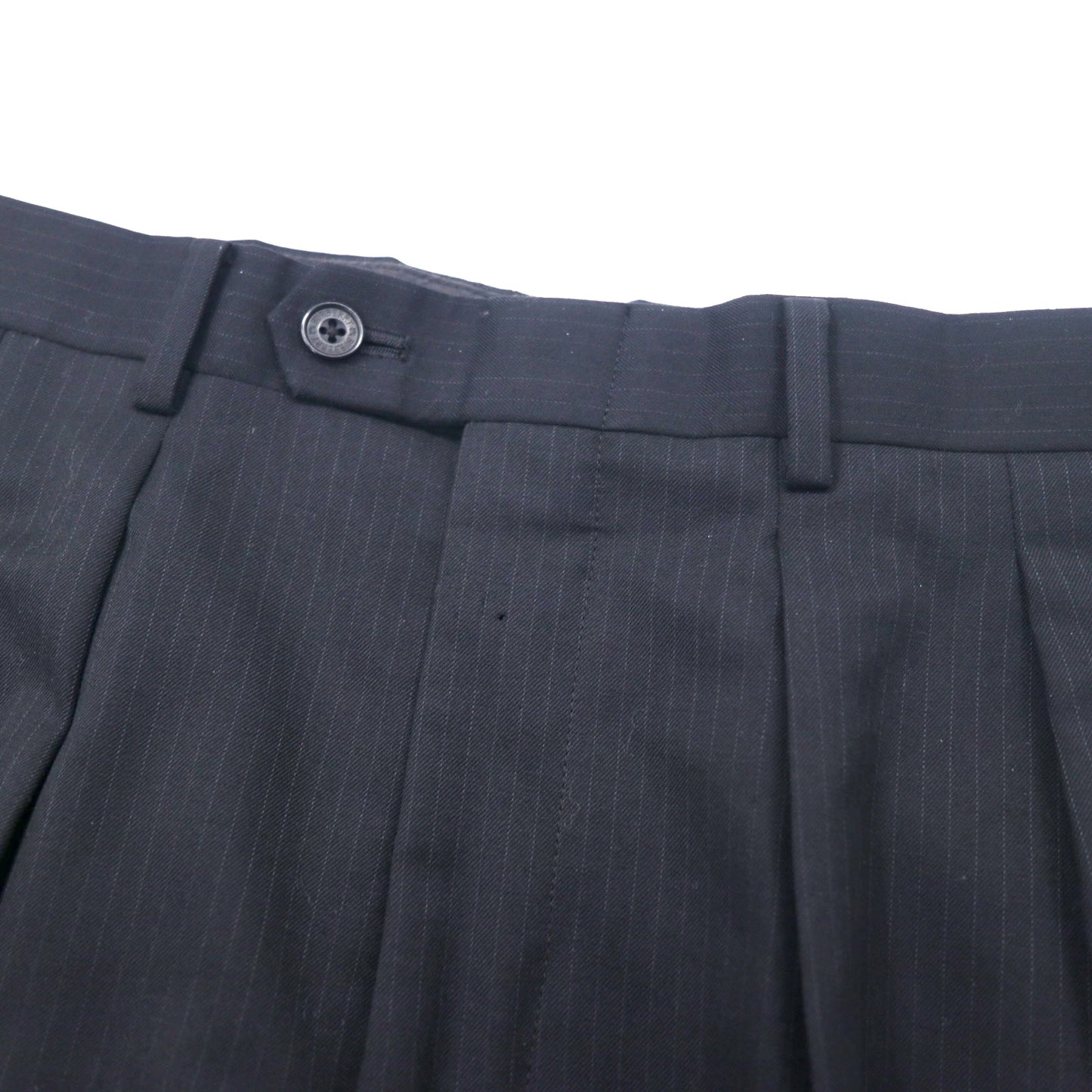 BURBERRY BLACK LABEL 3B スーツ セットアップ 42R ブラック ストライプ ウール SUPER 100's 羊毛 日本製