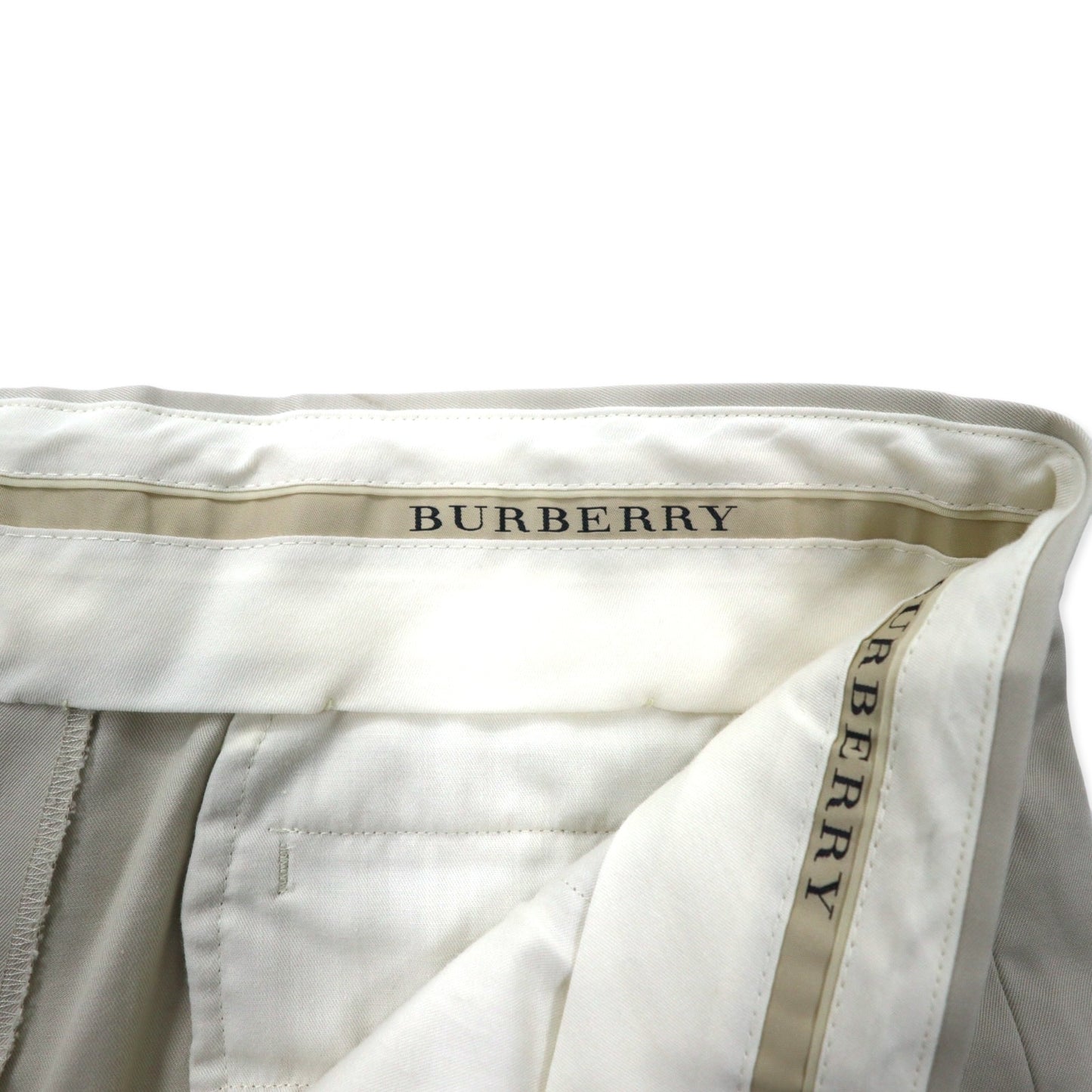 BURBERRY タック スラックスパンツ チノパンツ 91 ベージュ コットン 日本製