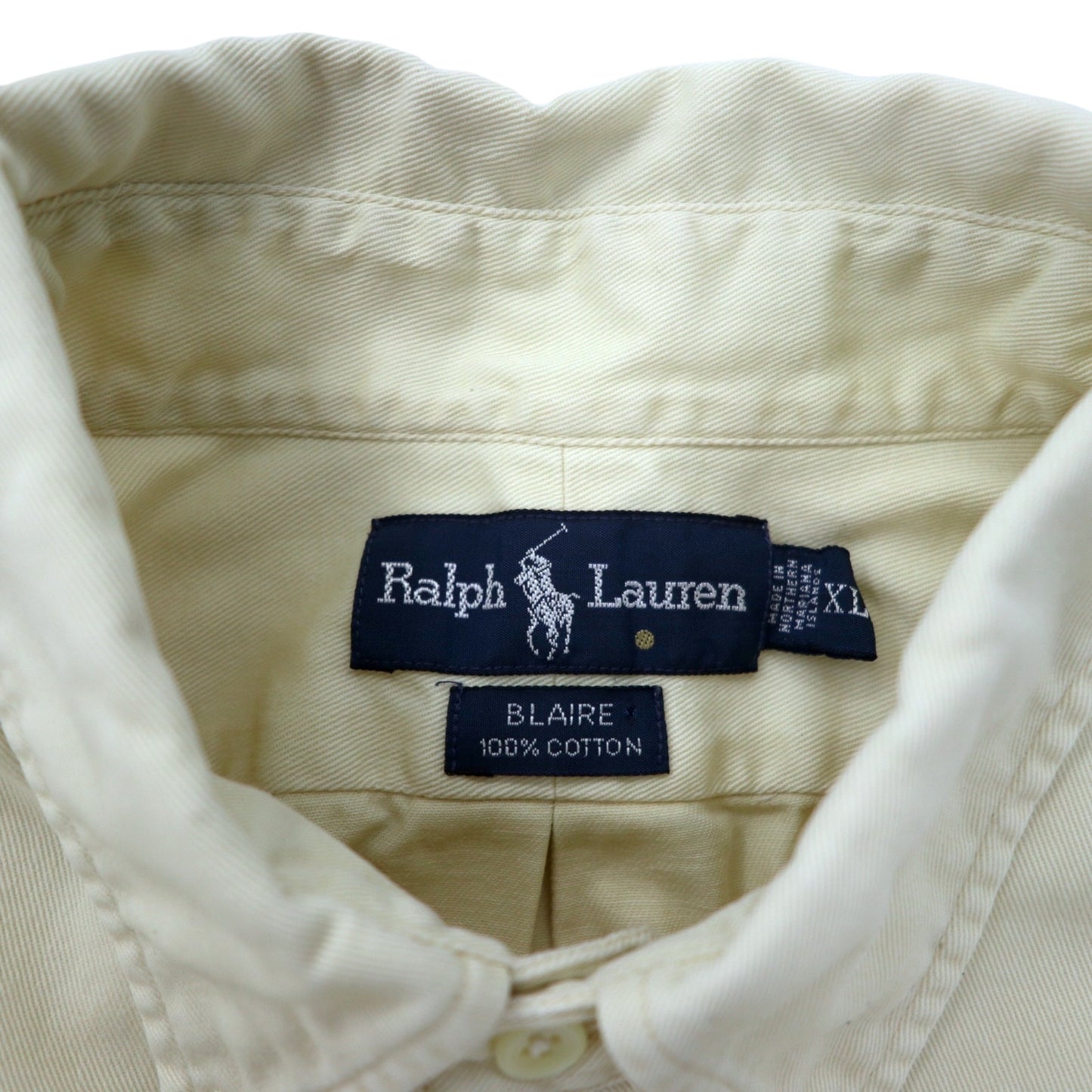 Ralph Lauren 90年代 ボタンダウンシャツ XL クリーム コットン スモールポニー 刺繍 BLAIRE