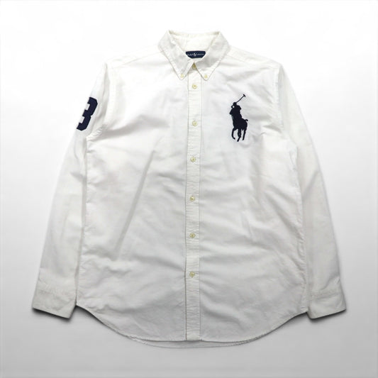 Ralph Lauren 90年代 ビッグポニー オックスフォード ボタンダウン シャツ M ホワイト コットン ナンバリング