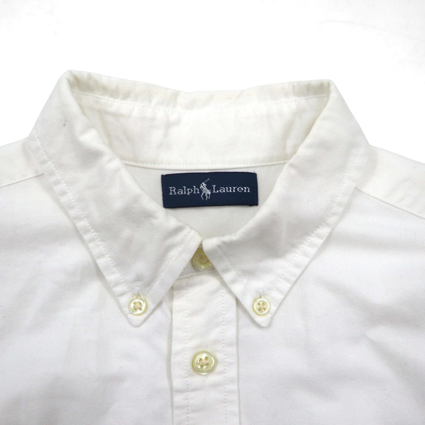 Ralph Lauren 90年代 ビッグポニー オックスフォード ボタンダウン シャツ M ホワイト コットン ナンバリング