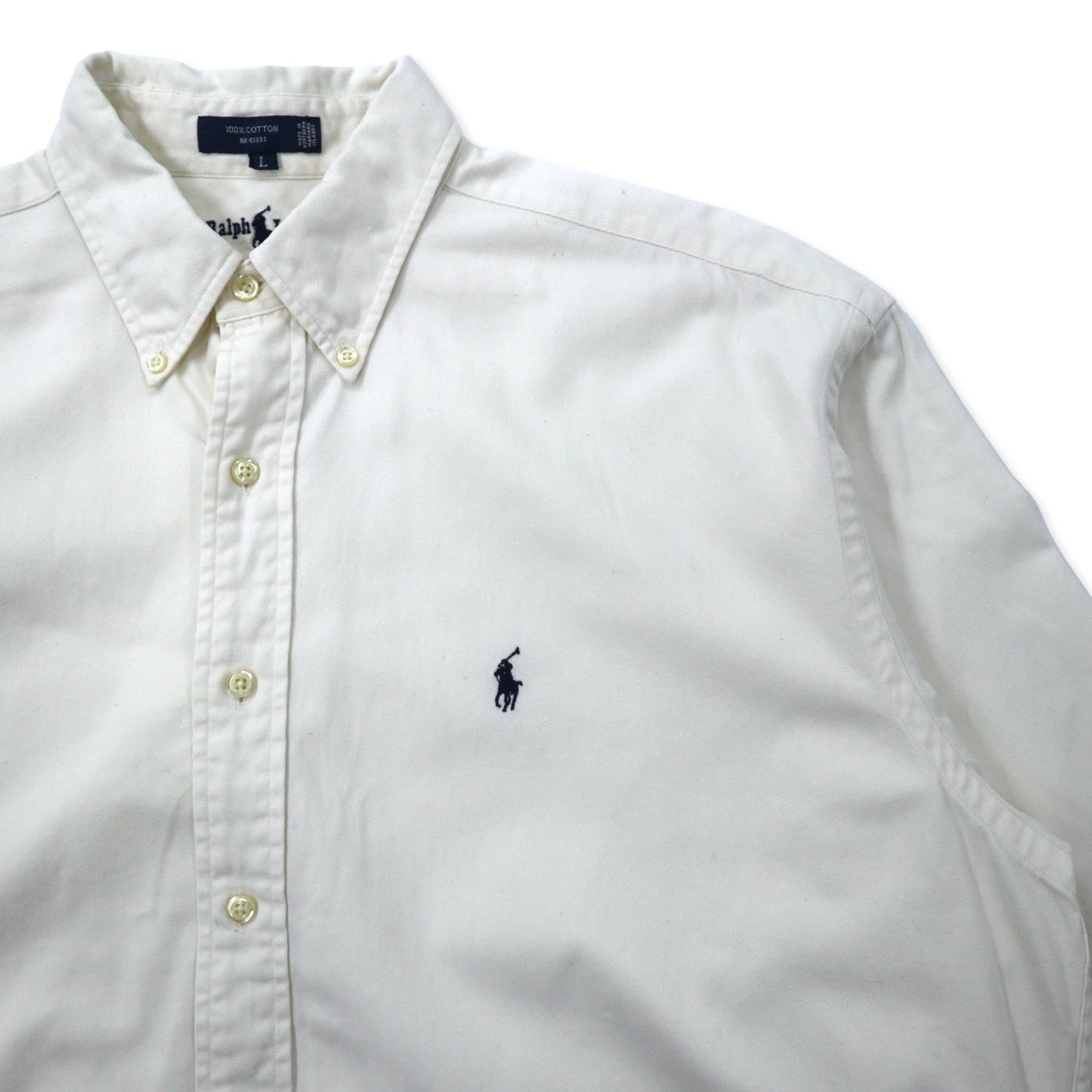 Ralph Lauren ボタンダウンシャツ L ホワイト コットン THE BLAIRE スモールポニー刺繍 ビッグサイズ