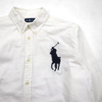 Ralph Lauren 90s Big Pony Oxford Button-Down Shirt, Size M, White Cotton, Numbered