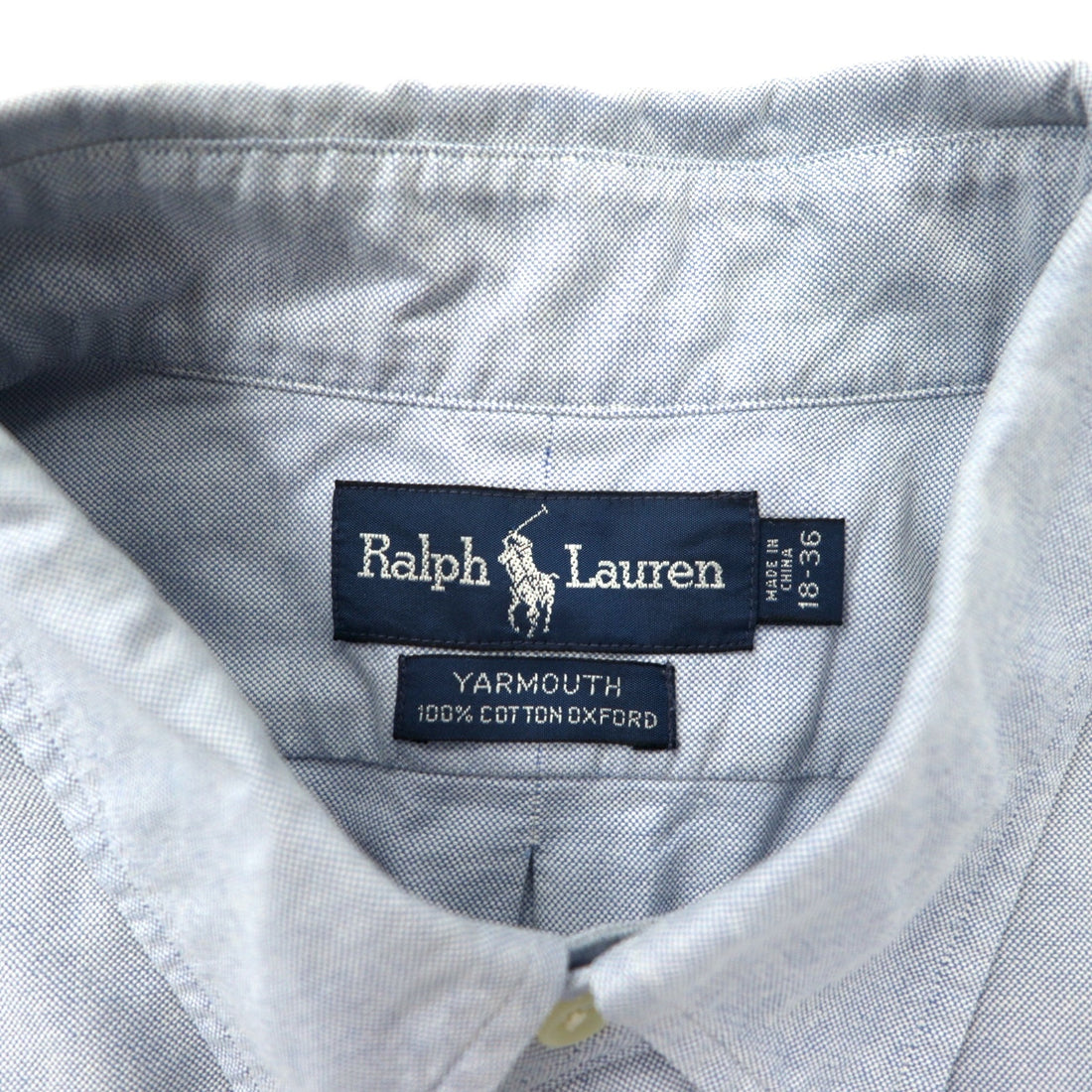 Ralph Lauren 90s Oxford Button-down Shirt 18-36 Blue Cotton Small Pony Embroidery YARMOUTH