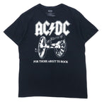日本然リトテ-古着オンライン-AC/DC バンドTシャツ L ブラック コットン FOR THOSE ABOUT TO ROCK エルサルバドル製-AC/DC Band T-Shirt L Black Cotton FOR THOSE ABOUT TO ROCK El Salvador Made