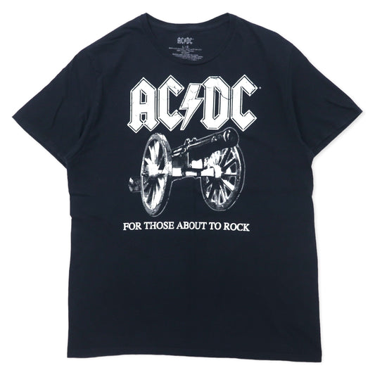AC/DC バンドTシャツ L ブラック コットン FOR THOSE ABOUT TO ROCK エルサルバドル製
