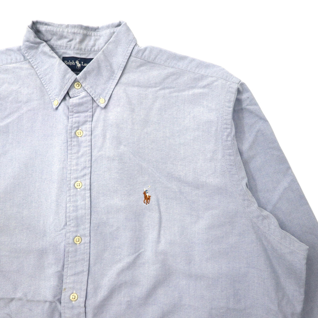 Ralph Lauren 90s Oxford Button-down Shirt 18-36 Blue Cotton Small Pony Embroidery YARMOUTH