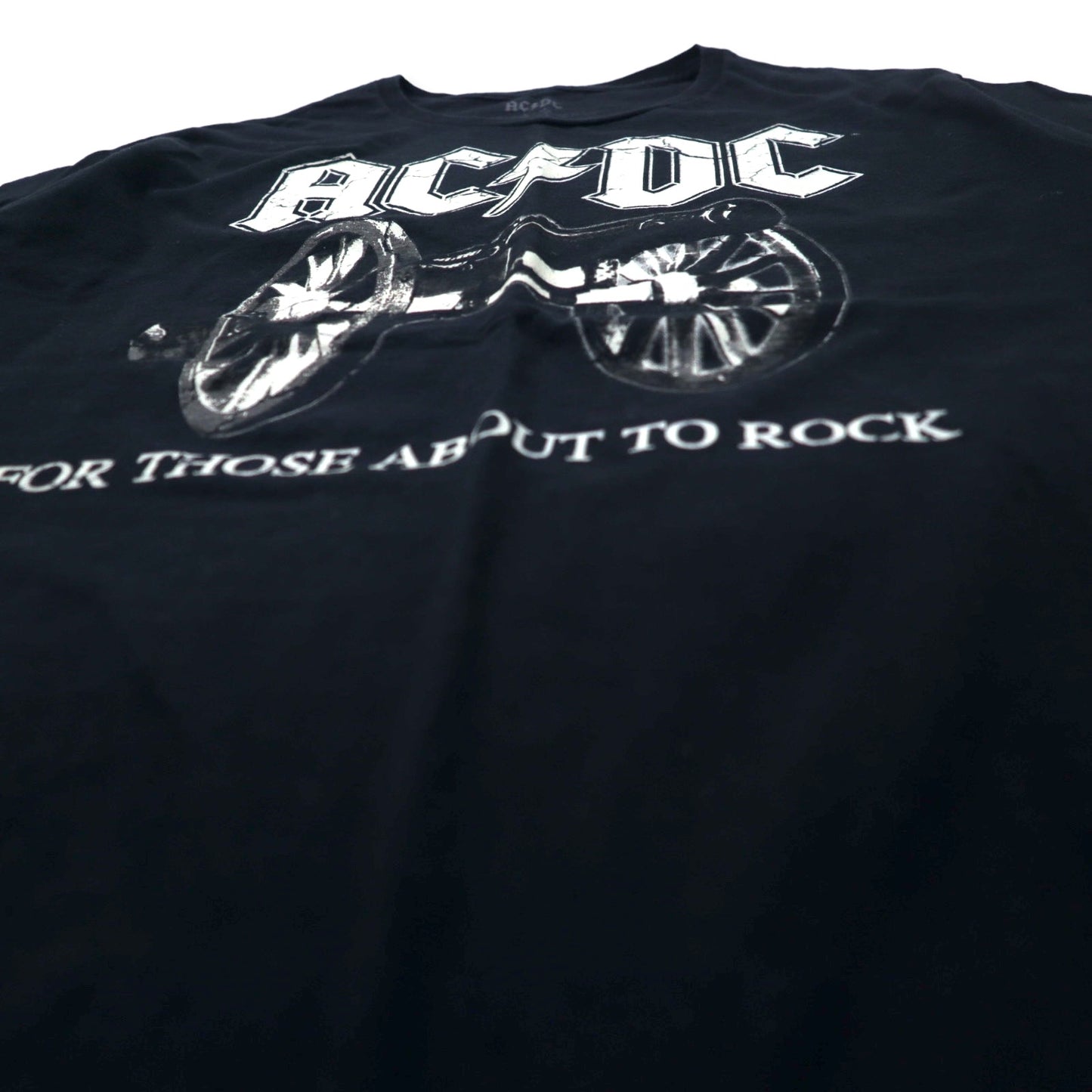 AC/DC バンドTシャツ L ブラック コットン FOR THOSE ABOUT TO ROCK エルサルバドル製