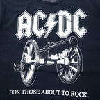 AC/DC バンドTシャツ L ブラック コットン FOR THOSE ABOUT TO ROCK エルサルバドル製