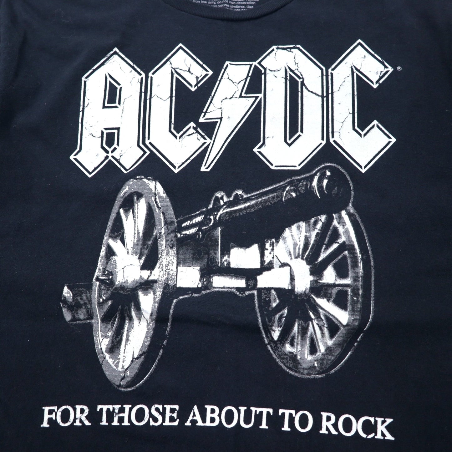 AC/DC バンドTシャツ L ブラック コットン FOR THOSE ABOUT TO ROCK エルサルバドル製