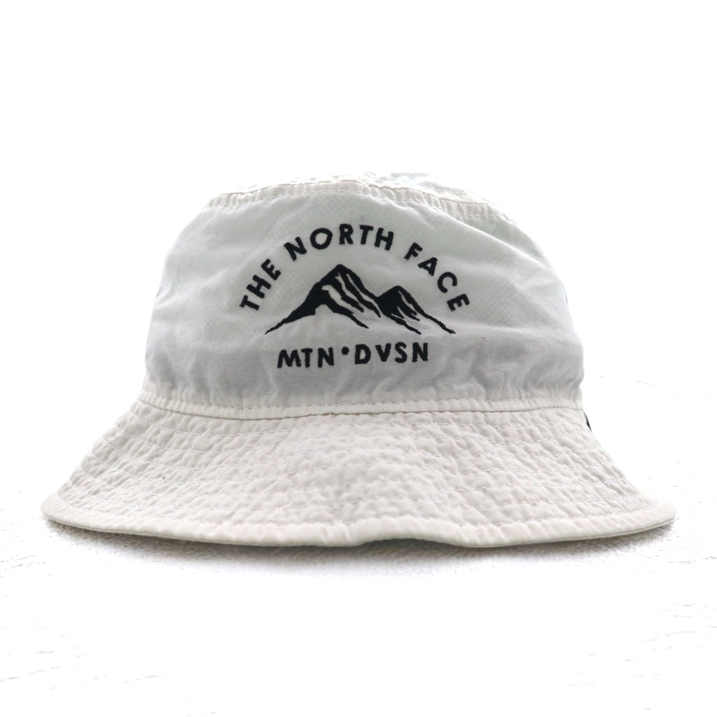THE NORTH FACE UVケア ステッチハット バケットハット M ホワイト ナイロン 刺繍 ドローコード NN01629