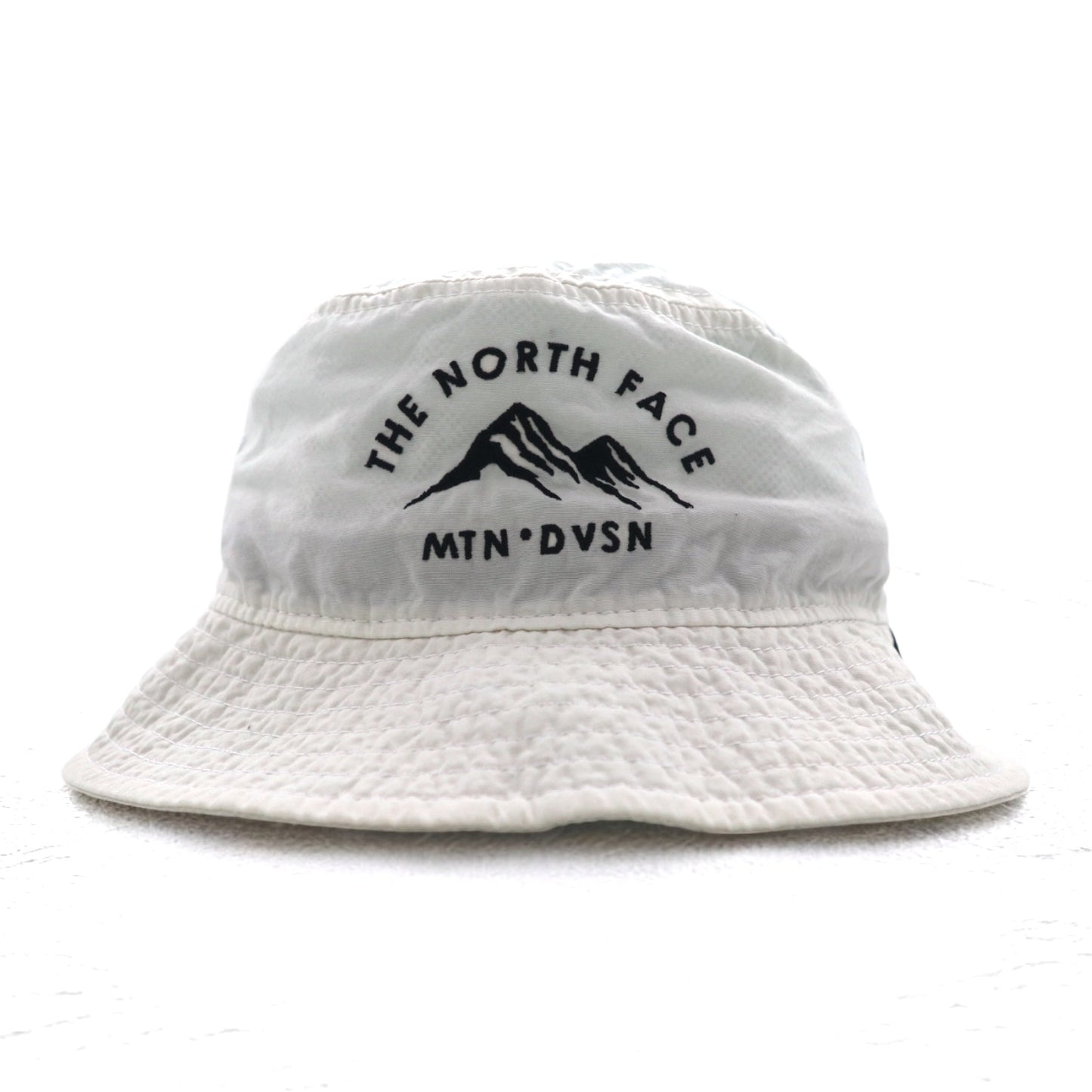 THE NORTH FACE UVケア ステッチハット バケットハット M ホワイト ナイロン 刺繍 ドローコード NN01629