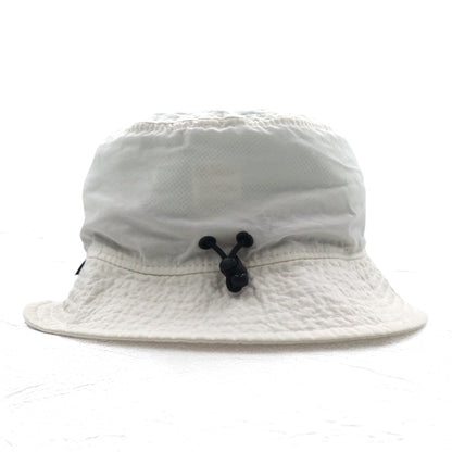 THE NORTH FACE UVケア ステッチハット バケットハット M ホワイト ナイロン 刺繍 ドローコード NN01629