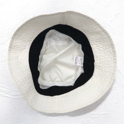 THE NORTH FACE UVケア ステッチハット バケットハット M ホワイト ナイロン 刺繍 ドローコード NN01629