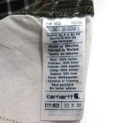 carhartt ルーズフィット ウォッシュド ダック ユーティリティー ワークパンツ M カーキ LOOSE FIT B111 ペインターパンツ メキシコ製