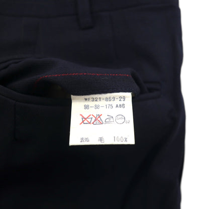 BURBERRY 90s PRESTIGE COLLECTION Made in Japan Peak Lapel Double-Breasted Suit, Size M, Navy Wool