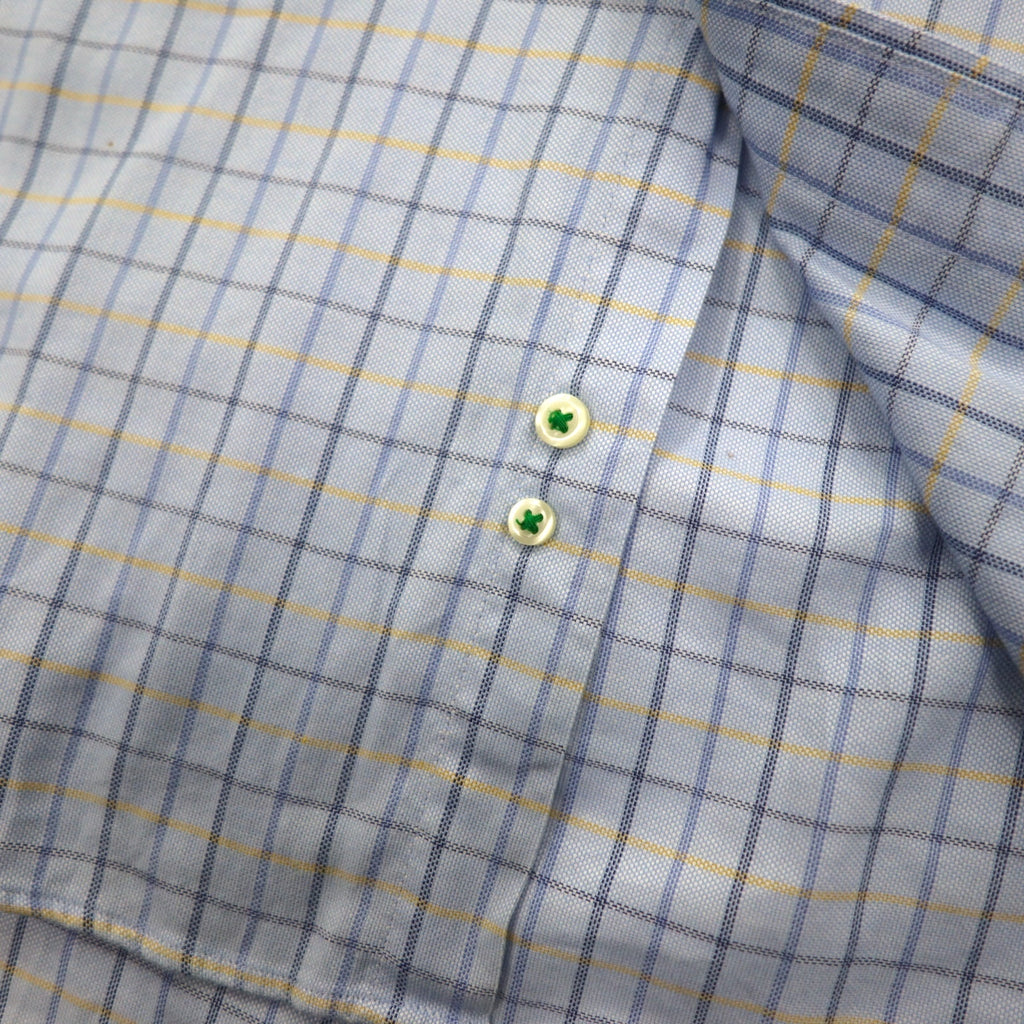 TOMMY HILFIGER 90s Big Size Button Down Shirt L Blue Windowpane Check
