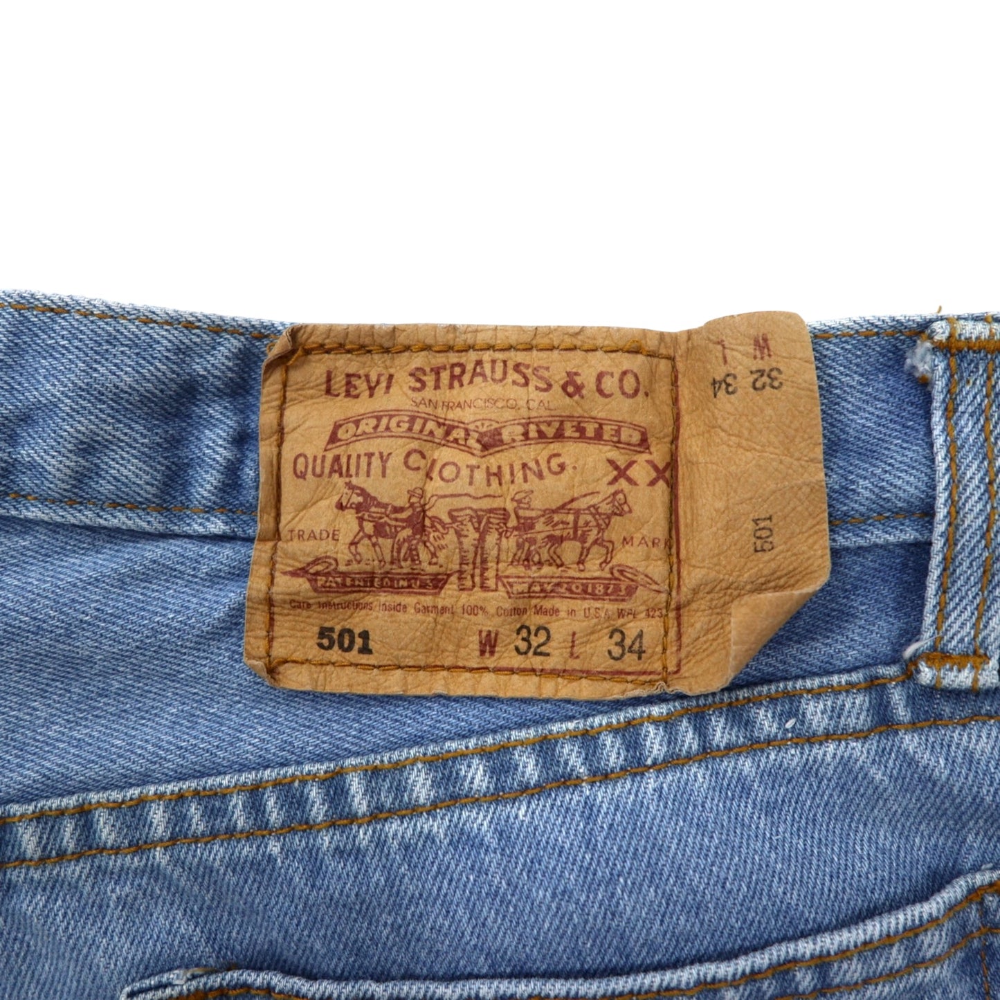 Levi's USA製 90年代 501 デニムパンツ 32 ブルー アイスウォッシュ コットン ボタンフライ 501-0193