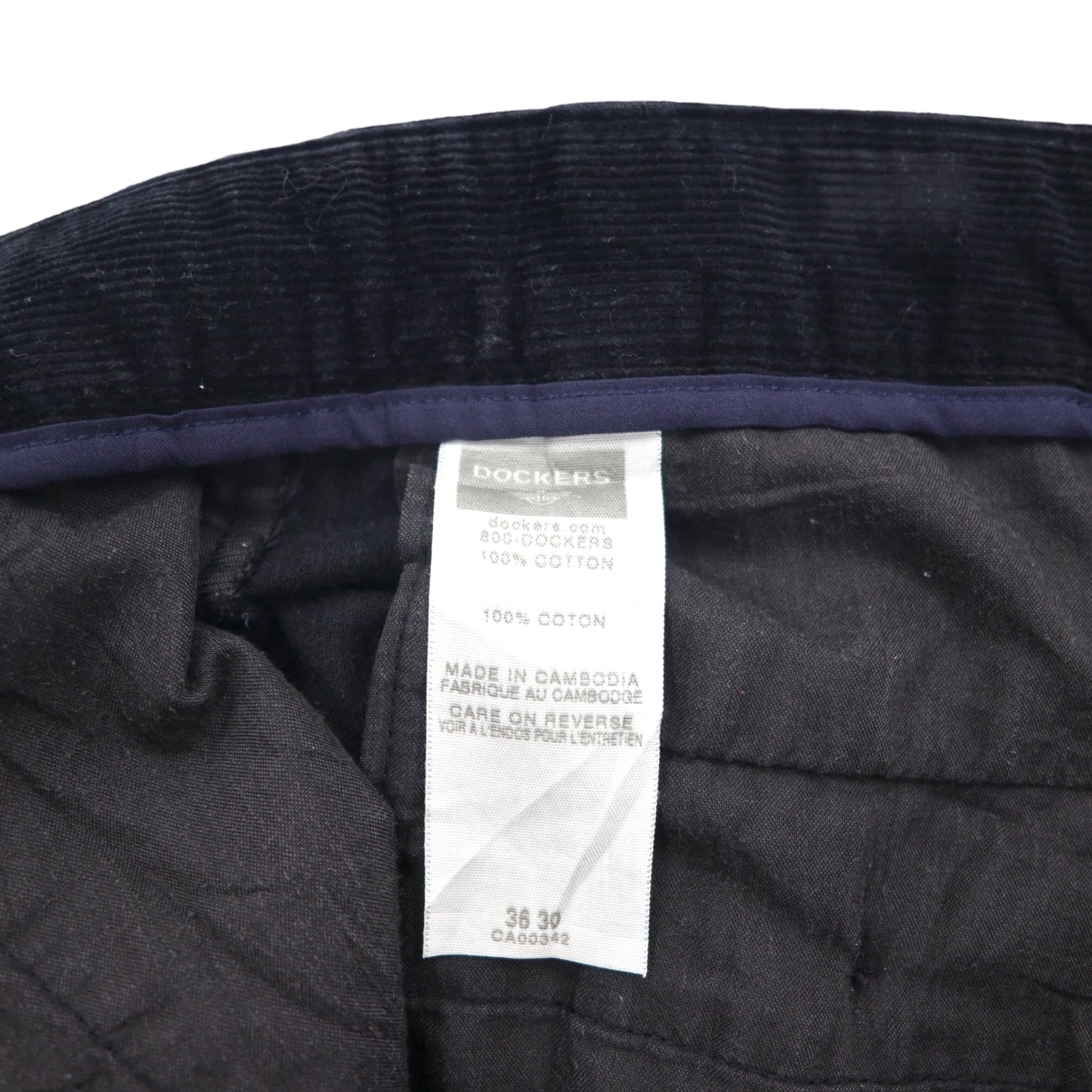 DOCKERS ( Levi's ) 00年代 ワイド コーデュロイ チノパンツ L ブラック CLASSIC FIT コットン