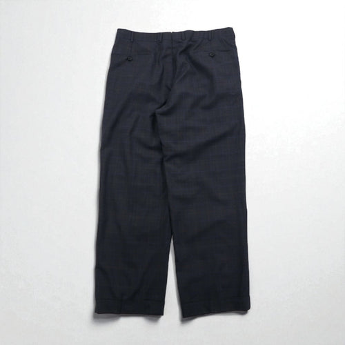 Brooks Brothers Golden Fleece ハンドテーラード 2タック ワイド スラックスパンツ L グレー チェック ウール