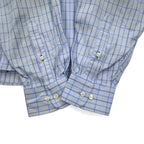 TOMMY HILFIGER 90s Big Size Button Down Shirt L Blue Windowpane Check