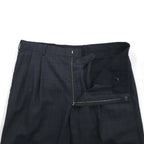 Brooks Brothers Golden Fleece ハンドテーラード 2タック ワイド スラックスパンツ L グレー チェック ウール