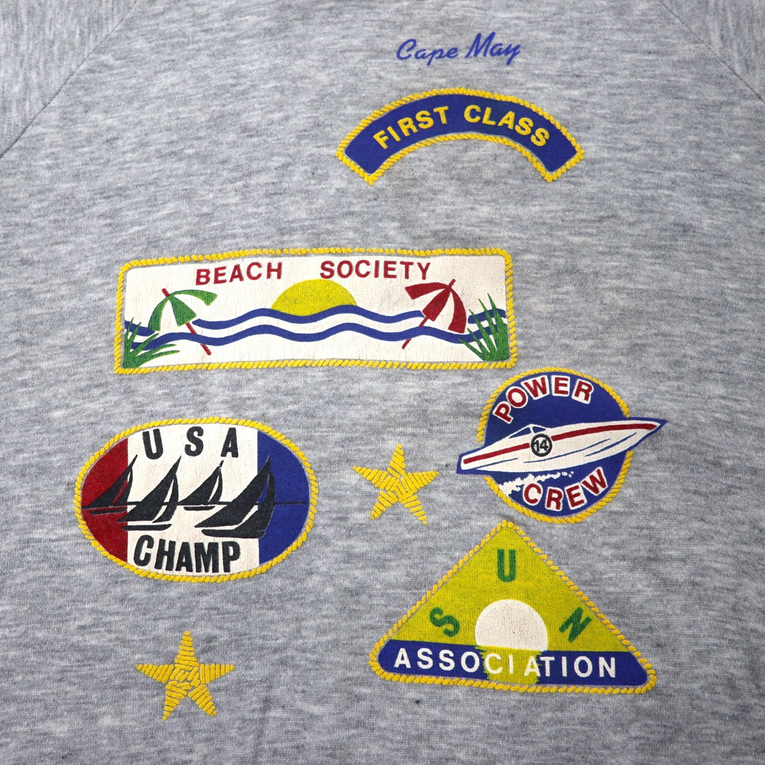 SIGNAL USA made 90s patch print sweatshirt, XL, grey, cotton, brushed lining