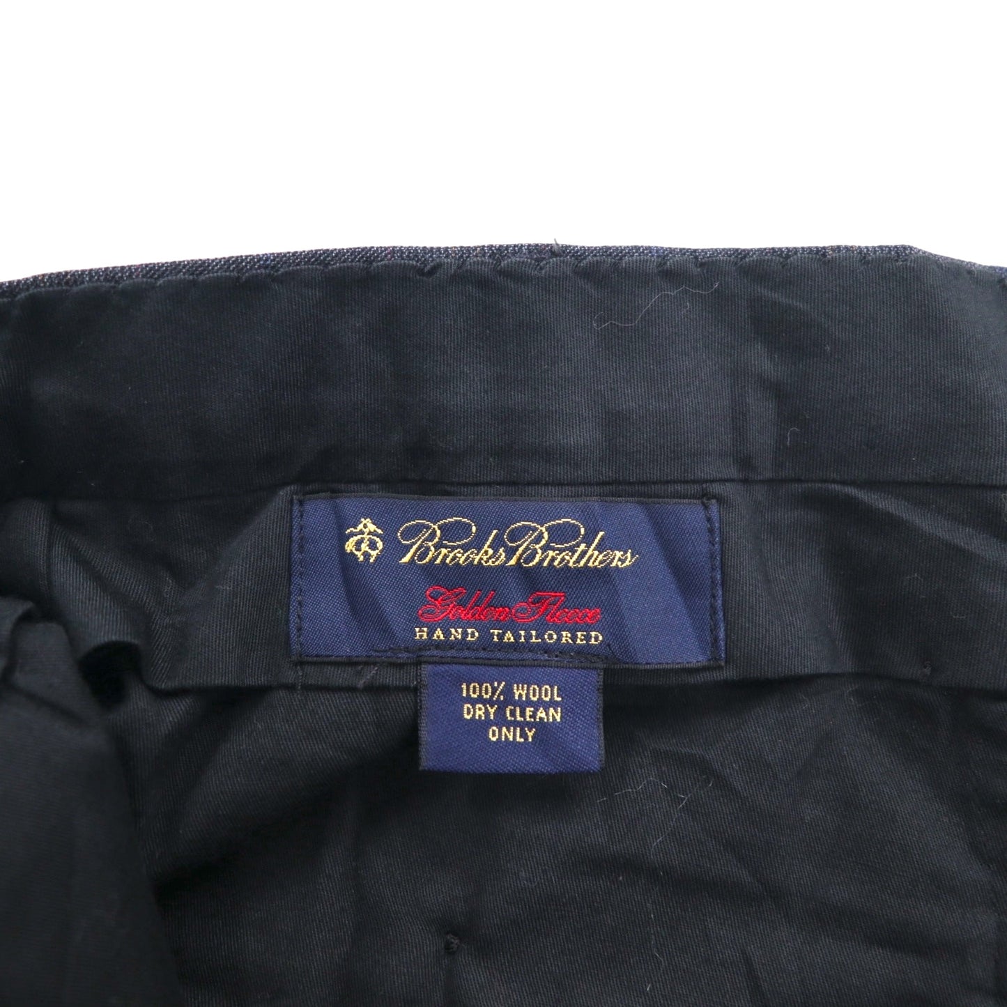 Brooks Brothers Golden Fleece ハンドテーラード 2タック ワイド スラックスパンツ L グレー チェック ウール