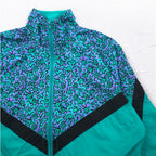 Vintage 90s IPFU Track Jacket トレーニングジャケット トラックジャケット M グリーン 総柄 ナイロン