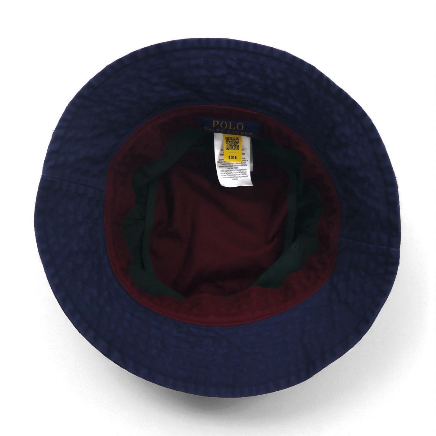 Polo Ralph Lauren Bucket Hat in Navy Cotton with Colorblock Small Pony Embroidery