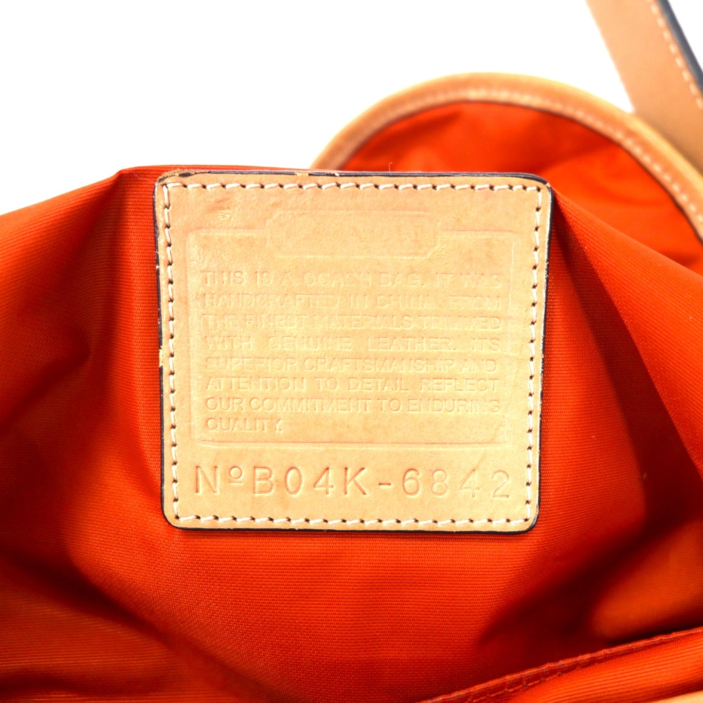 COACH ハーフムーン ショルダーバッグ ベージュ キャンバス レザー切替 シグネチャー 6842