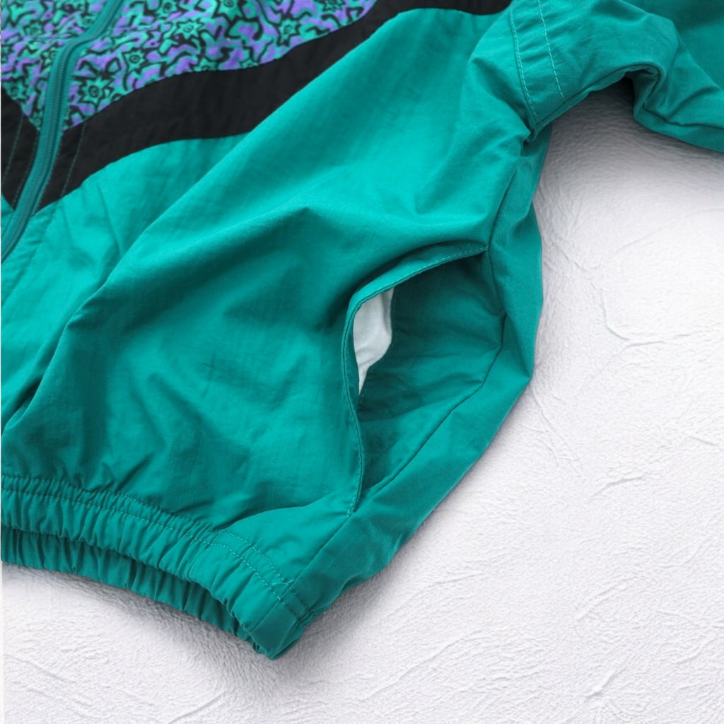 Vintage 90s IPFU Track Jacket トレーニングジャケット トラックジャケット M グリーン 総柄 ナイロン