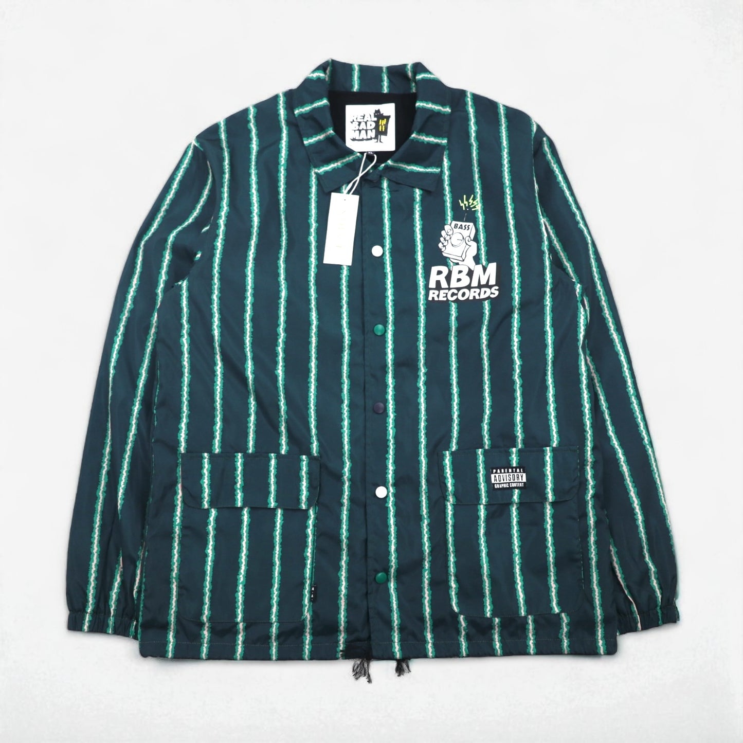 REAL BAD MAN コーチジャケット XL ストライプ RBM RECORDS 未使用品 UNION TOKYO 取扱い