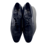 The Saxon by FLORSHEIM 60s Wingtip Dress Shoes 27.5cm Black Leather Grained Leather Deadstock Unused