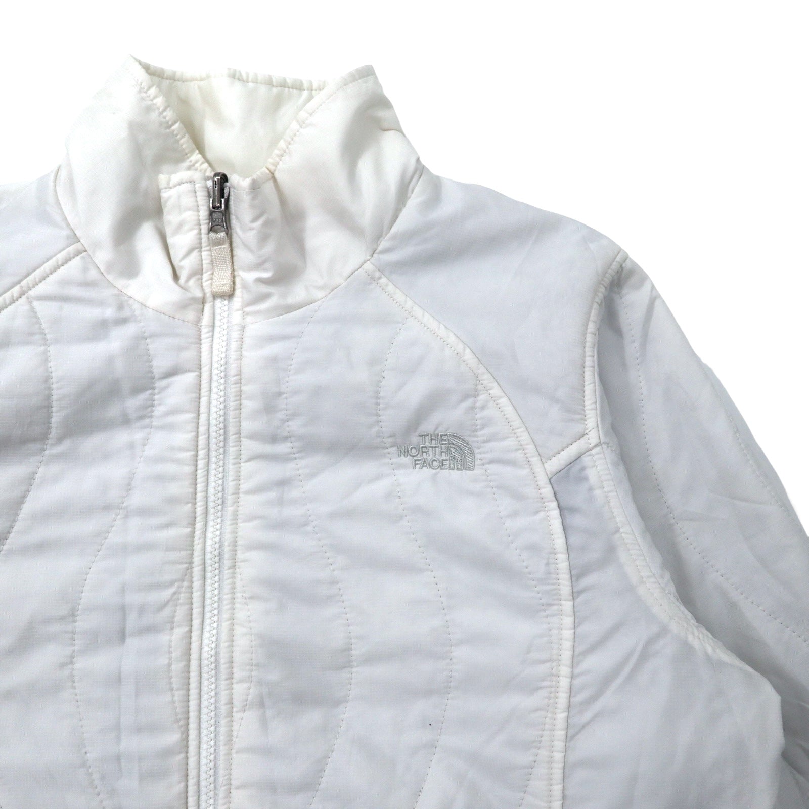 THE NORTH FACE Insulated Quilted Jacket XL White Nylon Padding One Point Logo Embroidery