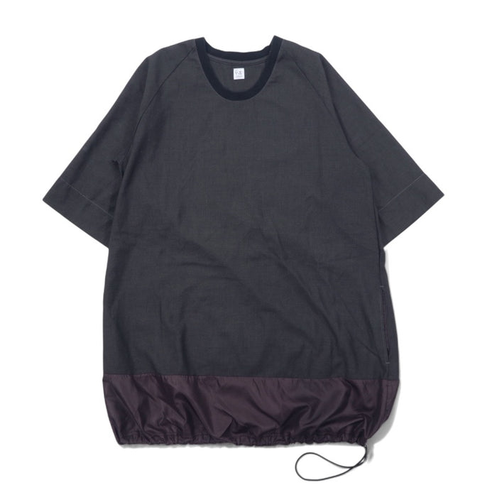 RYU ポンチョシャツ ドローコード Tシャツ FREE グレー ポリエステル レーヨン 異素材切り替え 日本製