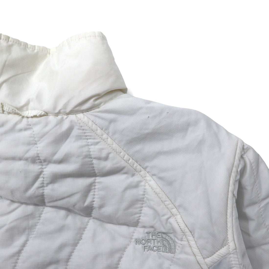 THE NORTH FACE Insulated Quilted Jacket XL White Nylon Padding One Point Logo Embroidery