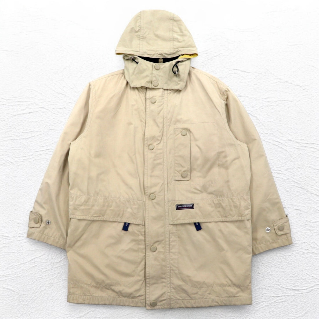McGREGOR 90s Mountain Parka, Medium, Beige, Drawstring, Detachable Hood