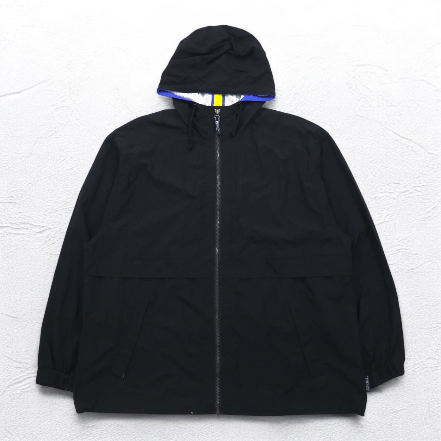PACIFIC TRAIL (LONDON FOG) 90s Shell Parka L Black Nylon Drawcord Made in Sri Lanka